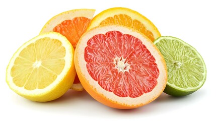 Isolated citrus slices