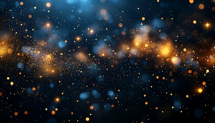 Obraz premium Abstract background of glowing particles in dark blue space