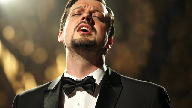 Celebrating the power of voice in a grand performance at a stunning venue with a talented male vocalist