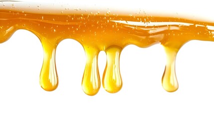 honey dripping isolated on white background
