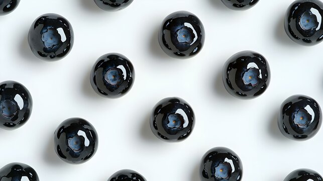 Group of fresh blueberries isolated on white