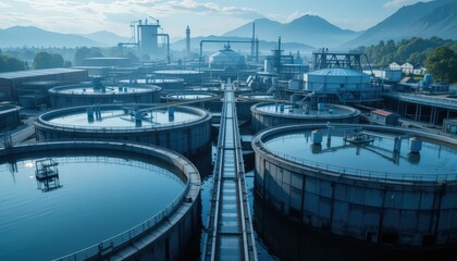 Industrial Water Treatment Plant: A Stunning Aerial View