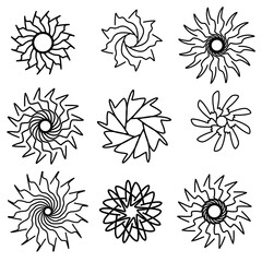 set of flowers,set of floral elements,set of vector floral elements