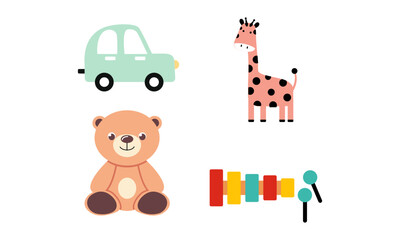 Toys logo for fun children vector