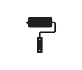 Fototapeta premium A clean, minimalist black and white vector graphic of a paint roller. Simple Vector Illustration of a Paint Roller.