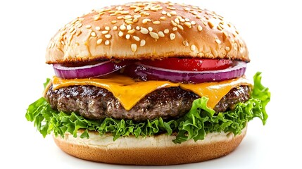 Delicious burger isolated on white background