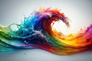 Vibrant Ink Wave Abstract Art: 2026 New Year Design Element