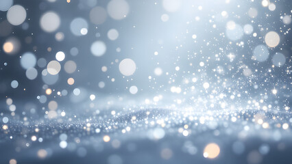 Fototapeta premium Sparkling celestial dust particles shining gracefully in a serene blue aura