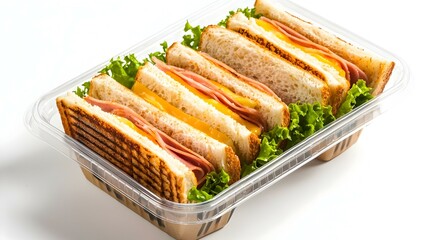 Whole wheat sandwich toast with ham and cheese