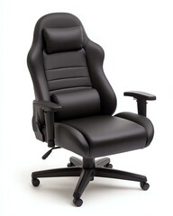 Fototapeta premium Ergonomic black office chair designed for comfort.