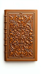Elegant embossed leather-bound journal design.