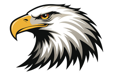 Fototapeta premium Eagle Face Silhouette Bald Eagle Head Silhouette Vector Art