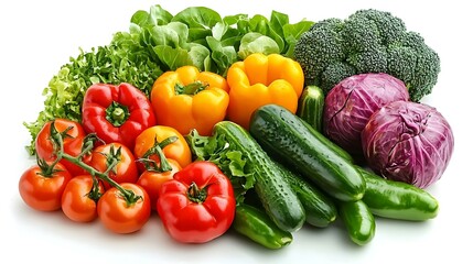 fresh vegetable salad isolated on white