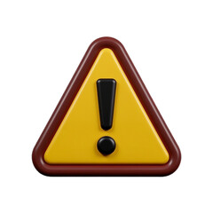 A bright yellow triangle with a black exclamation sign on a white or transparent background.