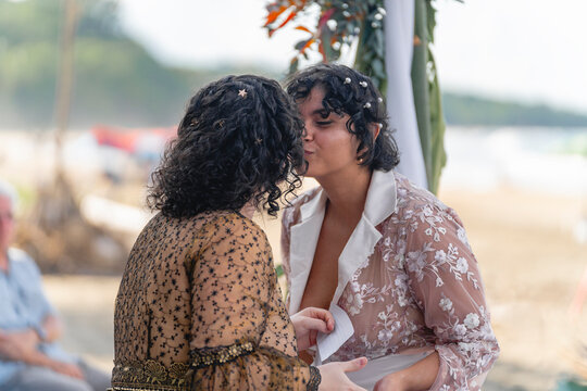 LGBTQ+ couple in intimate ceremony