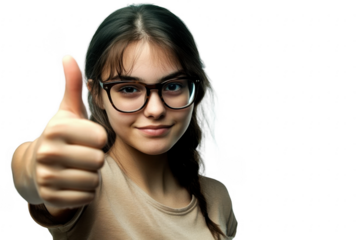 Young pretty woman over isolated background with thumbs up because something good has happened 
