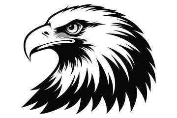 Obraz premium Bald Eagle Silhouette vector style lack and white flat vector
