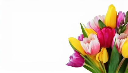 Vibrant Tulip Bouquet Against a Transparent Backdrop A Stunning, Bold, and Colorful Floral Illustration, Perfect for Digital Art, Home Decor, or Design Inspiration
