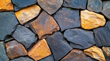 Obraz premium The dark gray old granite cobblestone background exudes a timeless charm with its weathered texture and rugged surface, hinting at the rich history and durability of the material.