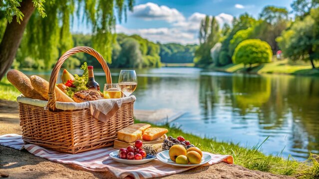 Seine River, Chatou, France - Summer Day, Scenic River View, Calm Water