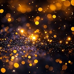 Obraz premium Abstract image of shimmering golden lights against a dark background