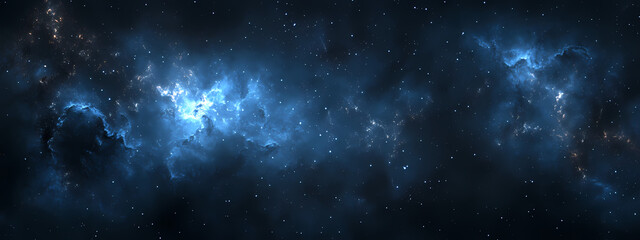 Fototapeta premium Celestial Symphony: A mesmerizing view into the cosmos reveals swirling galaxies, nebulae, and stardust, creating a feeling of awe and mystery.