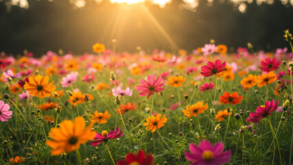 field of flowers, Generative AI