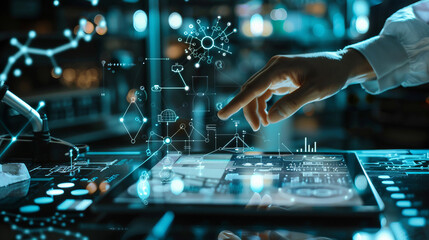 Testing New Technology: Person Using Tablet for Gadget Prototype Evaluation