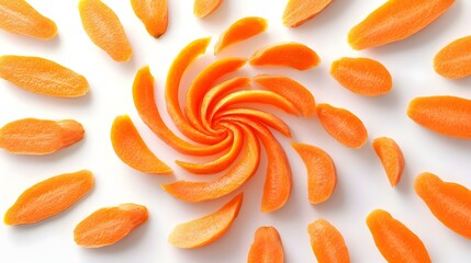 Sliced Carrots Spiral isolated on white background