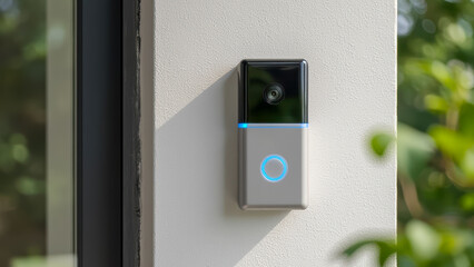 Modern Smart Doorbell with Camera and LED Indicator for Enhanced Home Security and Convenience