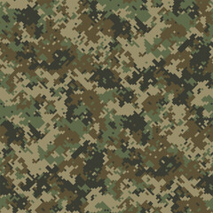 Digital camouflage pattern.  Perfect for military, hunting, gaming, or fashion design backgrounds.