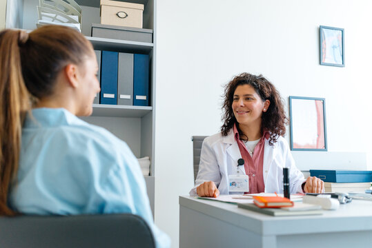 A woman at a clinic appointment