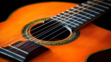 Obraz premium Acoustic Guitar Close-Up