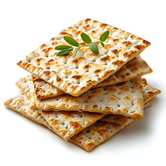 Fototapeta premium Delicious Oven-Baked Matzah: Traditional Unleavened Bread for Passover and Jewish Cuisine Celebration