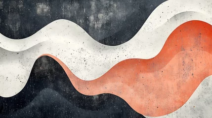 Fotobehang Abstract artistic composition showcasing layered abstract organic curving shapes © Camila