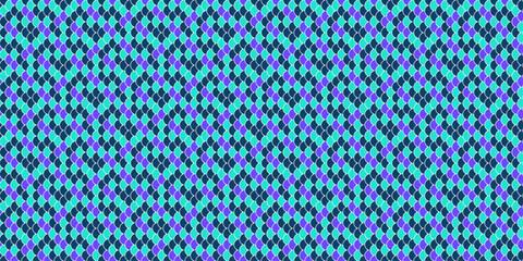 Vibrant geometric textile pattern in teal, purple, and dark blue.  Perfect for website backgrounds, fabric design, or modern branding.