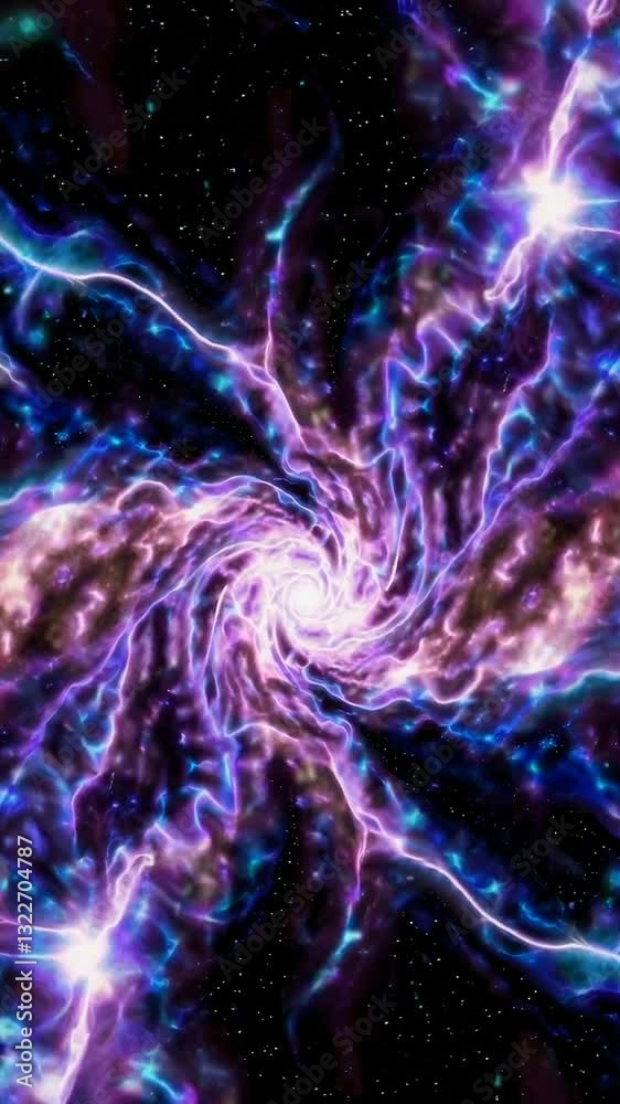 Wall mural cosmic energy swirl: vivid intergalactic vortex of electrifying light and colorful motion