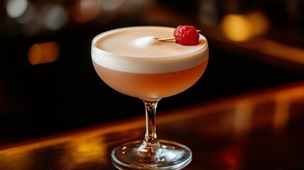Elegant Cocktail with Raspberry