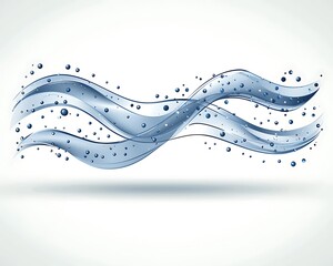 Abstract illustration depicts waves and water droplets in motion