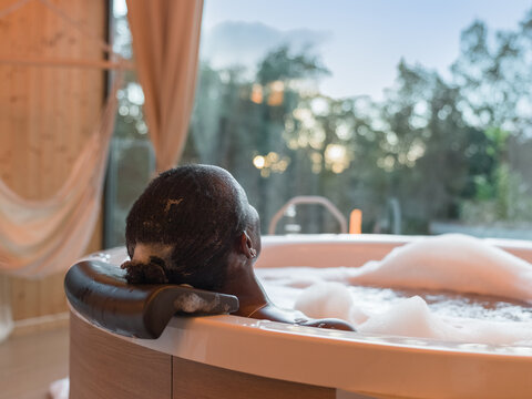 Woman enjoying private spa