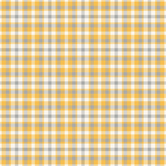 Gentle tartan check pattern, 1940s textile seamless fabric. Rag plaid texture background vector in amber and sea shell colors.