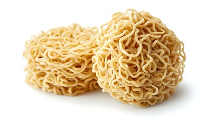 Dry Ramen Noodles Isolated on White Background