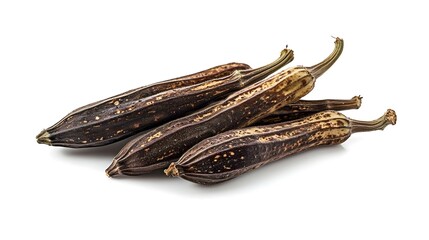 Mature Ridge Gourd Isolated on White Background