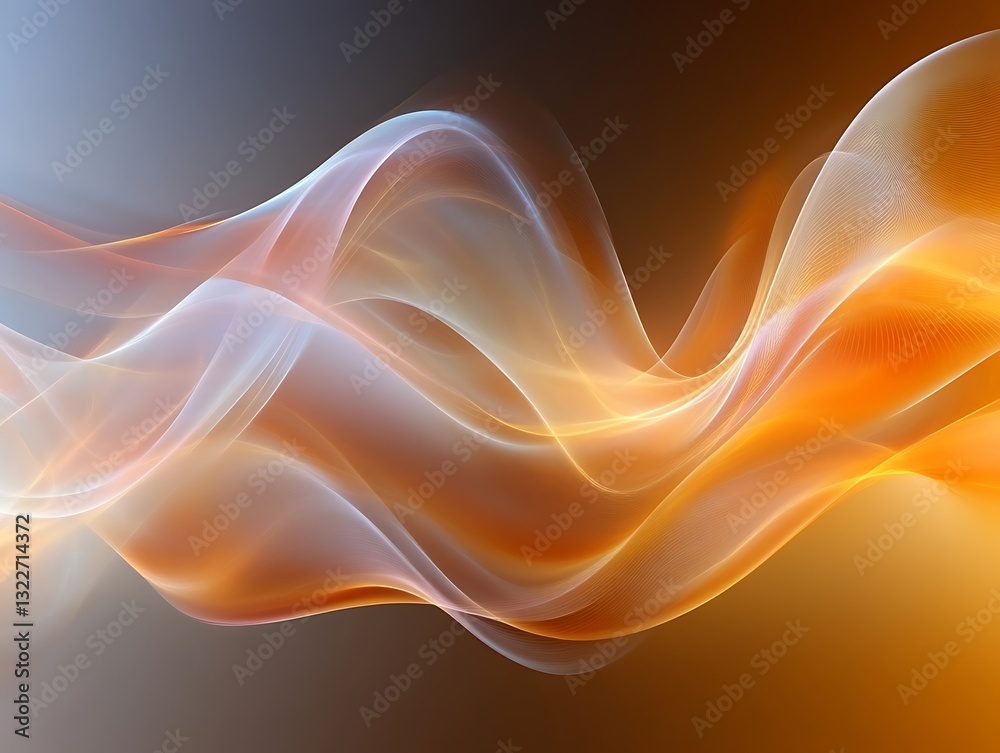 Wall mural abstract flowing curves with gradients of color and subtle highlights