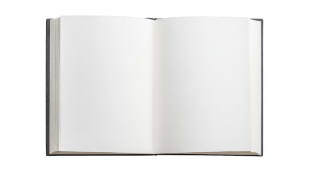 an open blank book resting on a flat surface inviting creativity and thoughts to be written or drawn within its pages