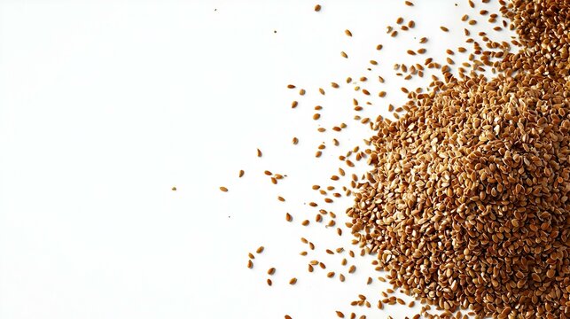 Flax Seeds Isolated on White Background