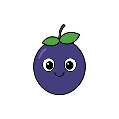 Obraz premium Cute jabuticaba cartoon vector
