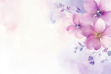 Elegant pastel floral design with pink and lavender blooms perfect for feminine themes