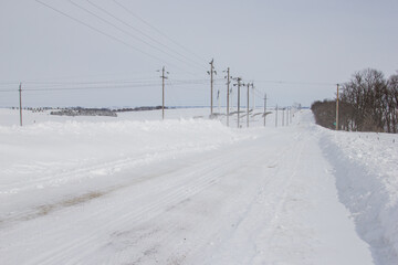 rural minnesota road in winter