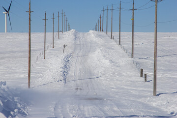 rural minnesota road in winter